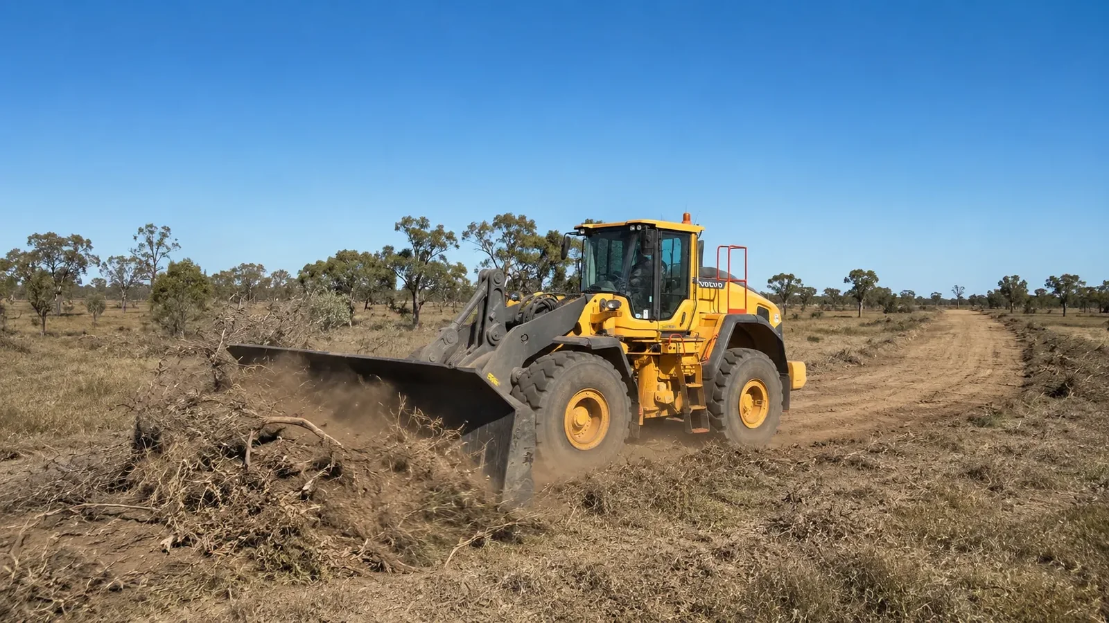 Firebreak clearing with CE Contracting in rural Queensland